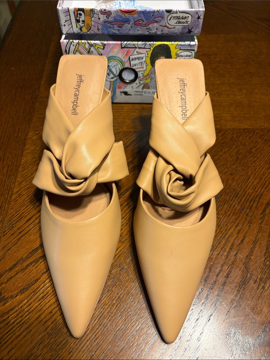 Jeffrey Campbell Shoes - Jeffrey Campbell Tan Knotted Leather Pointed Mules